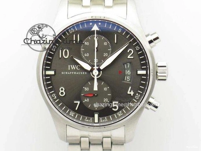 MIROTIME 0506 Vibrant Mark XVIII IW327001 SS M+F 1:1 Best Edition Black Dial on Black Leather Strap A 7055